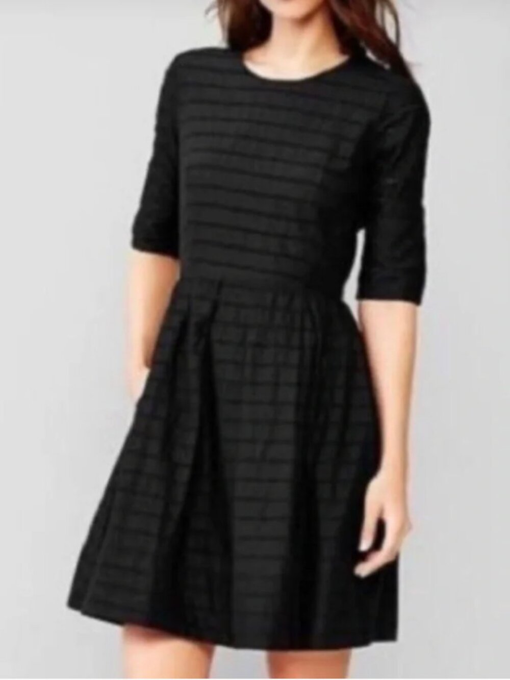 GAP short sleeve eyelet fit-and-flare dress